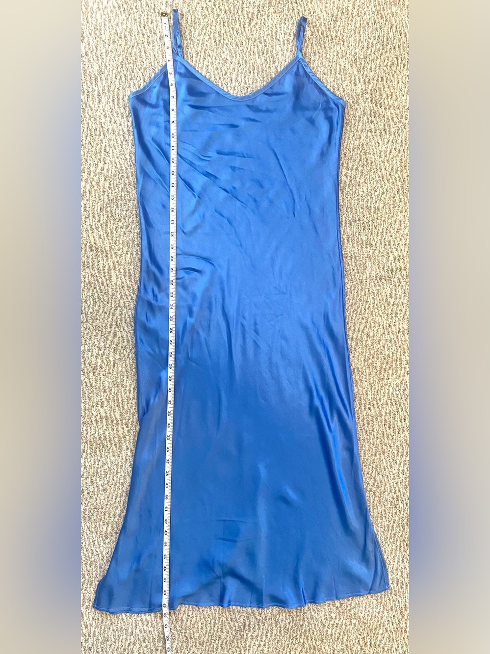 Enza Costa Blue Maxi Slip Dress Silky NWOT Vanity/Designer Size 2, US 6 - Picture 11 of 13